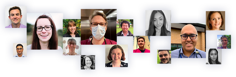 Photo collage featuring various memebers of the CFHealthHub team